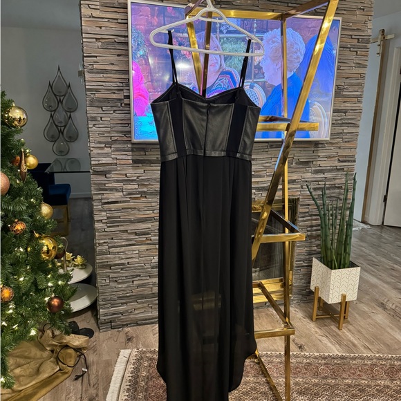 BCBG Max Azria Leandra High Low Faux Leather Dress M - Picture 2 of 3